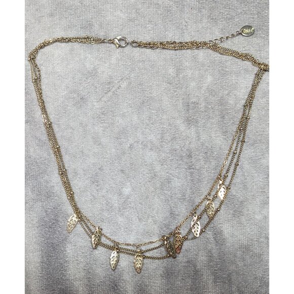 Claires Multilayer Leaf Charm Gold Tone Necklace - Picture 5 of 5